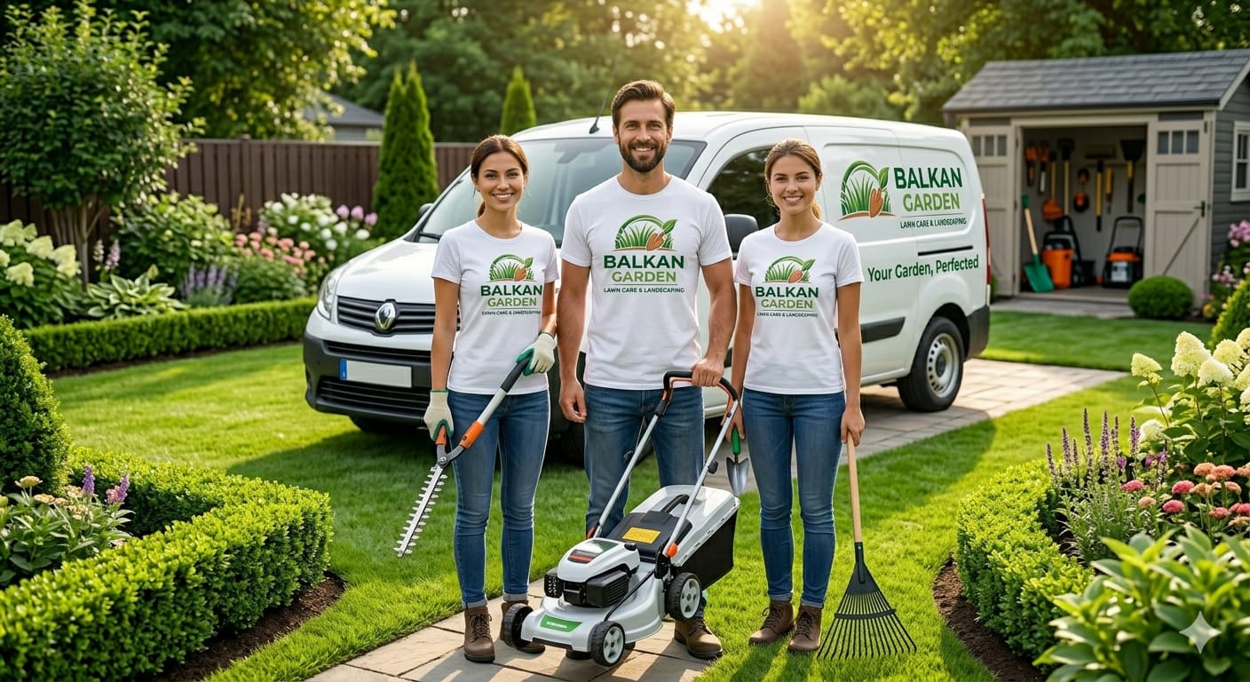 Balkan Garden ekipa u dvorištu